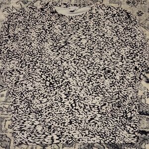 Athleta Black White Leopard Patterned Top